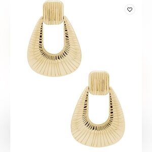 Ronny Kobo Collection Striated Gold Door Knocker Earrings